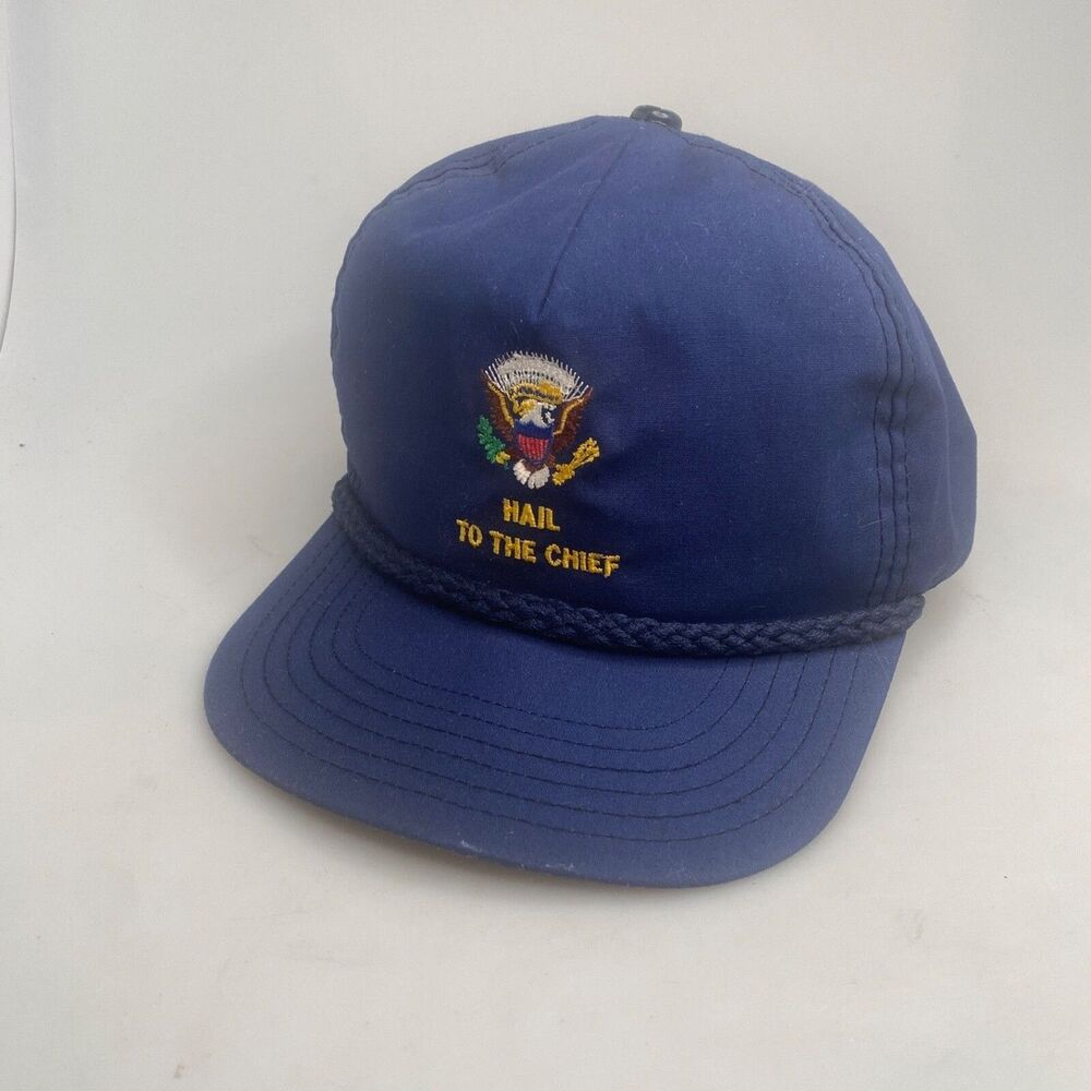 Vintage LW Bristol Hail To The Chief Rope Hat Blue Snapback Mens OSFM Cap EUC